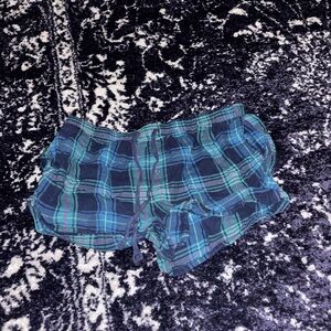 Plaid Women's Shorts - Blue and Green